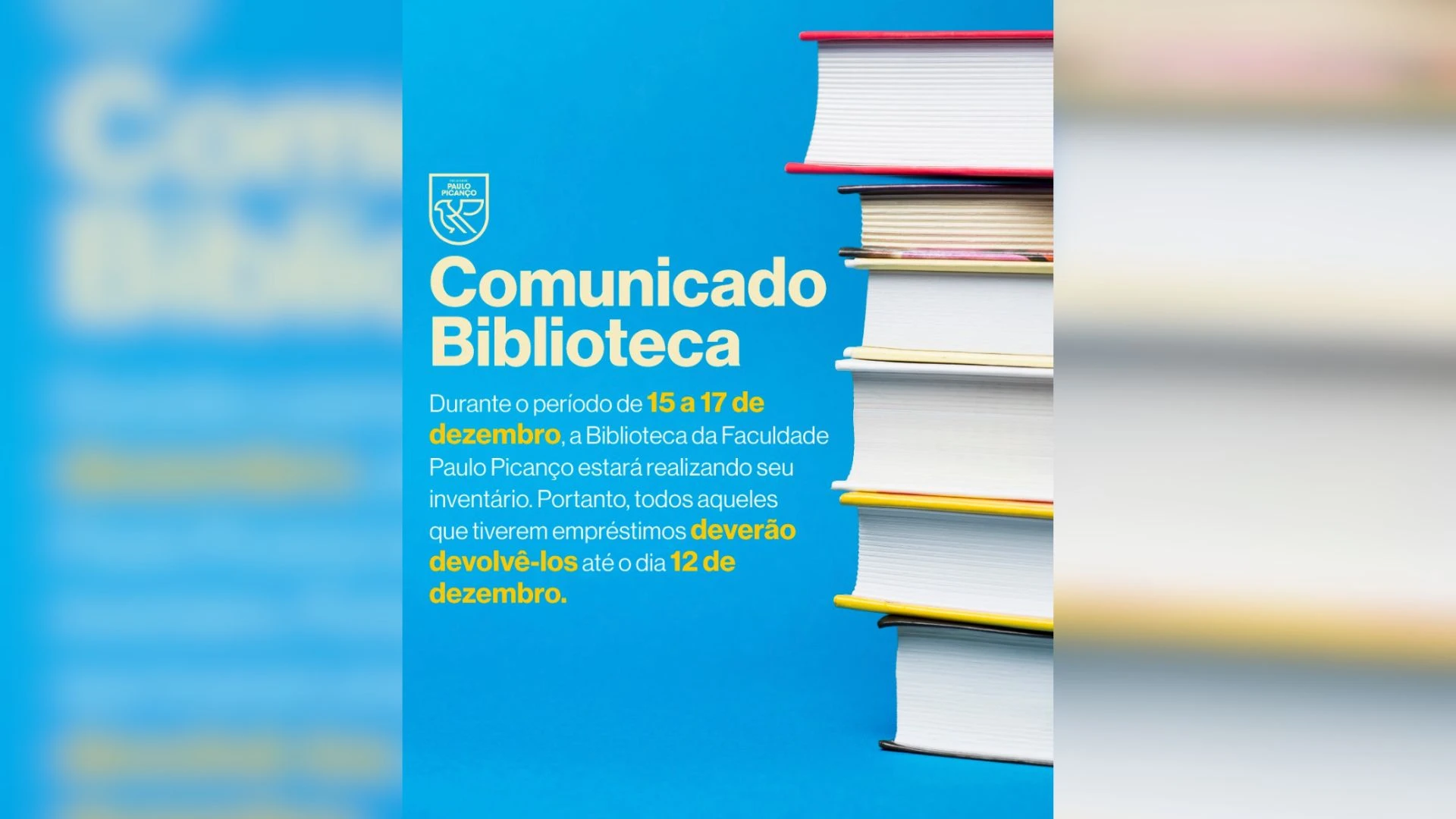 Biblioteca da FACPP realiza inventário e orienta devolução de empréstimos