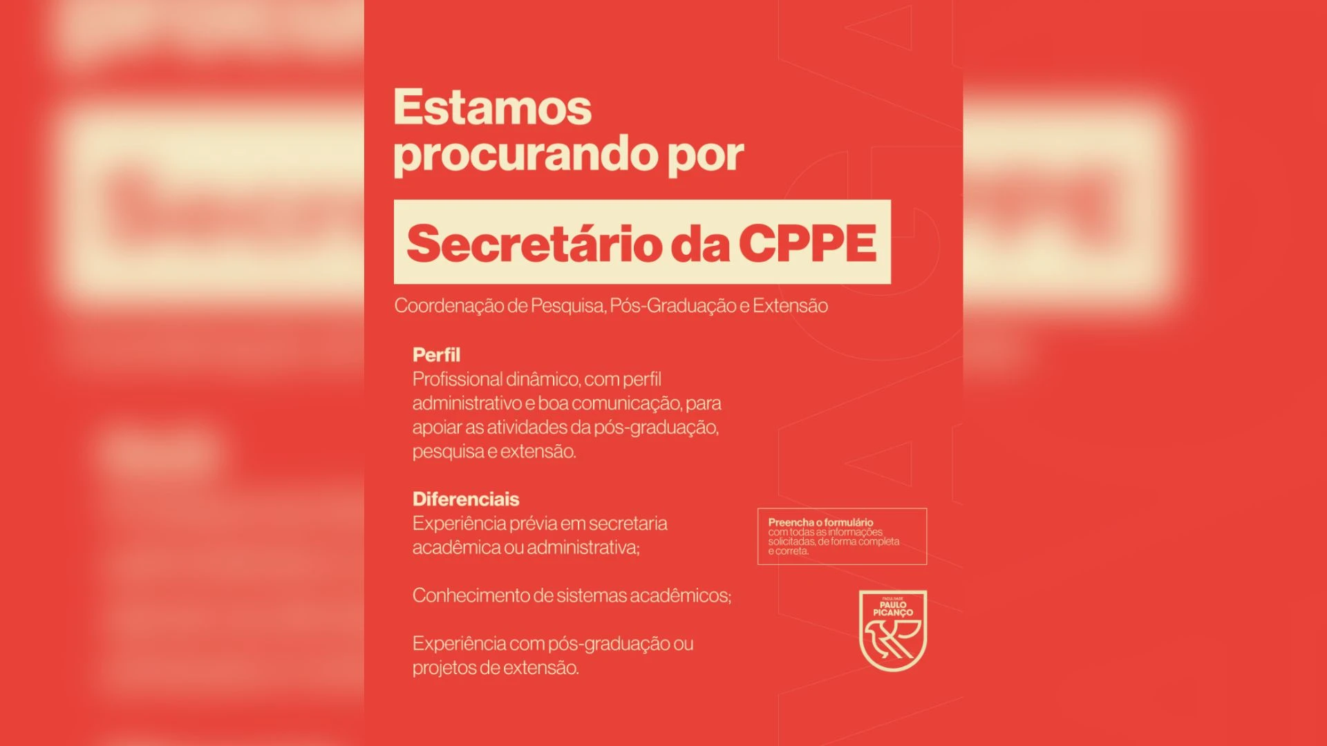 FACPP abre processo seletivo para Secretaria da Coordenação de Pesquisa, Pós-Graduação e Extensão